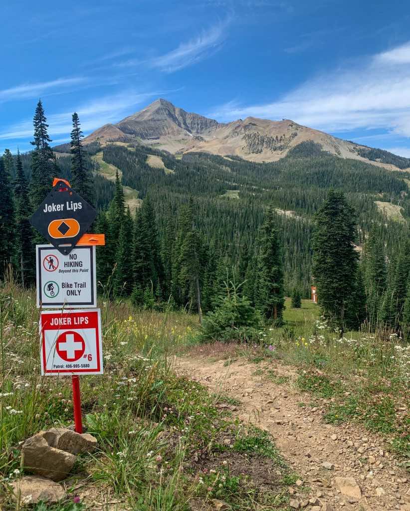Mountain biking wayfinding sign