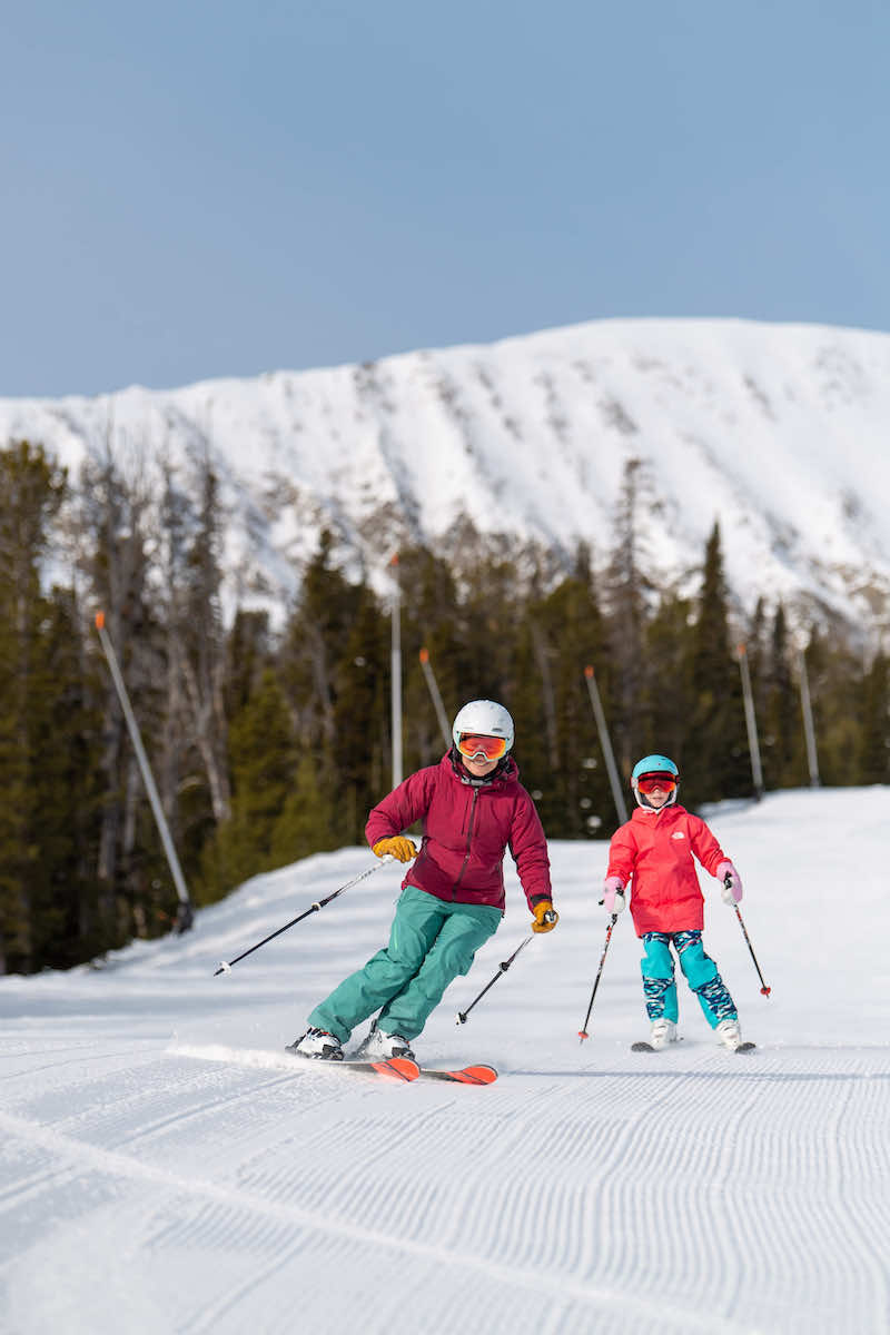 Christine and Daughter Layne skiing