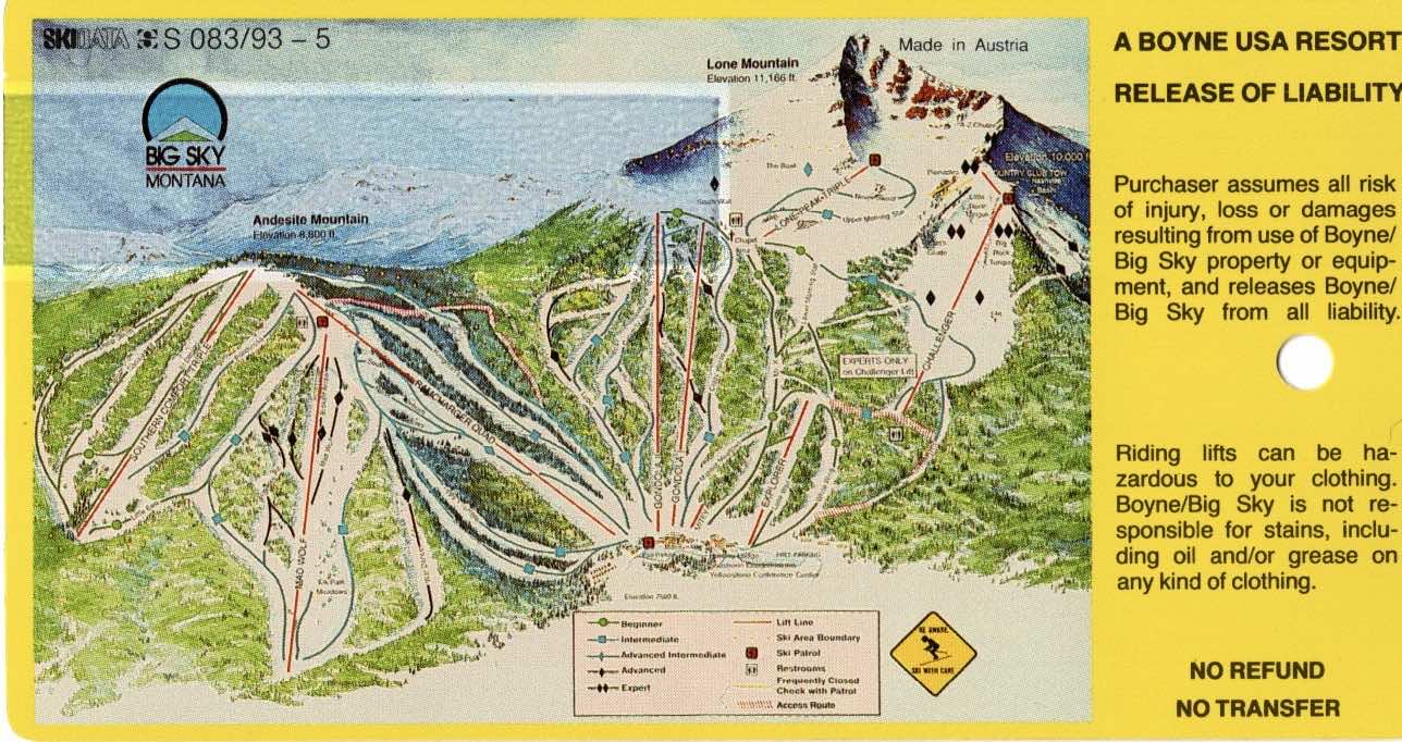 Trail Map from 1993