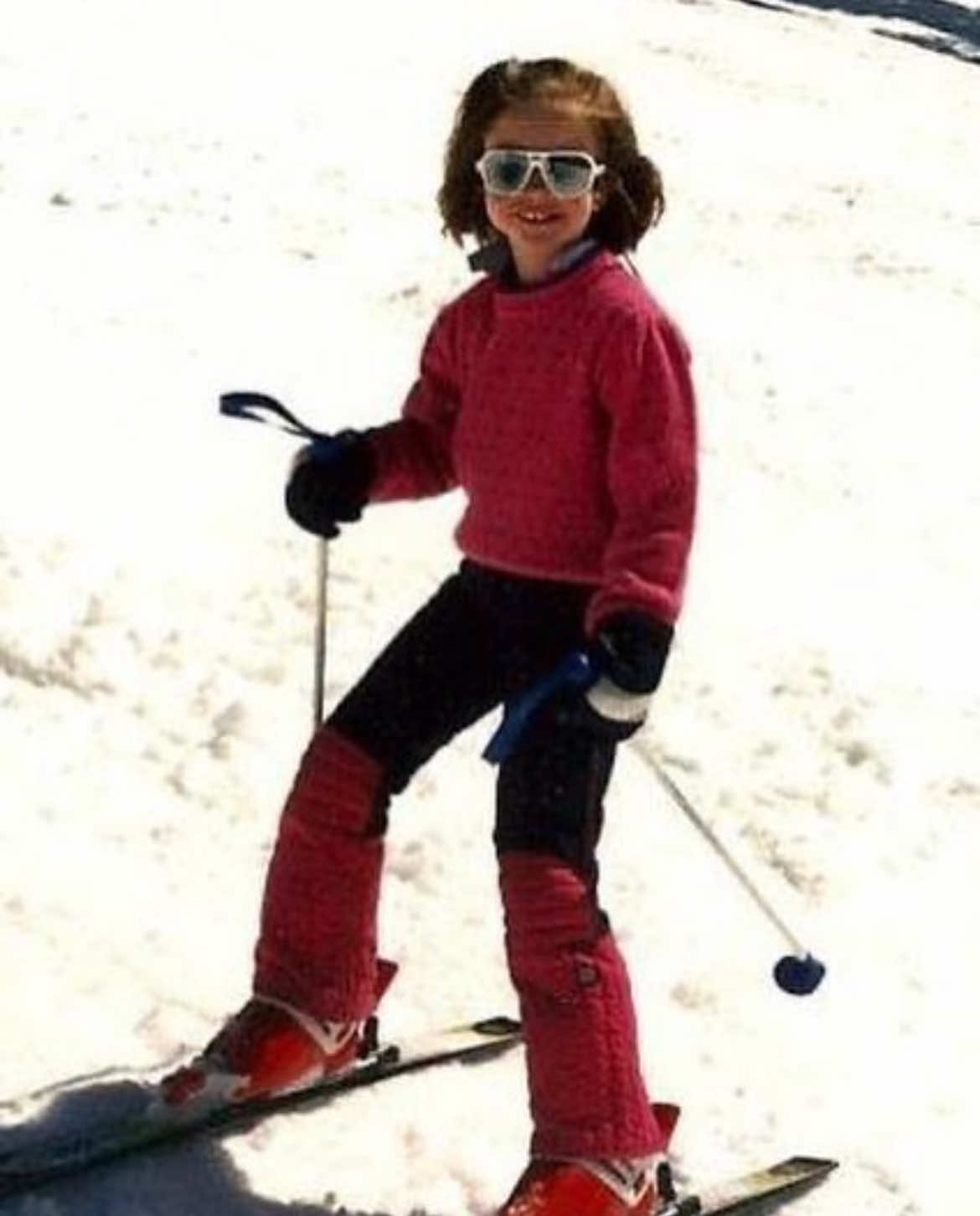 Young Morgan York Singer skiing