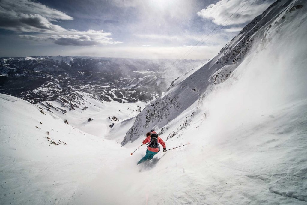 Skier in the Big Couloir