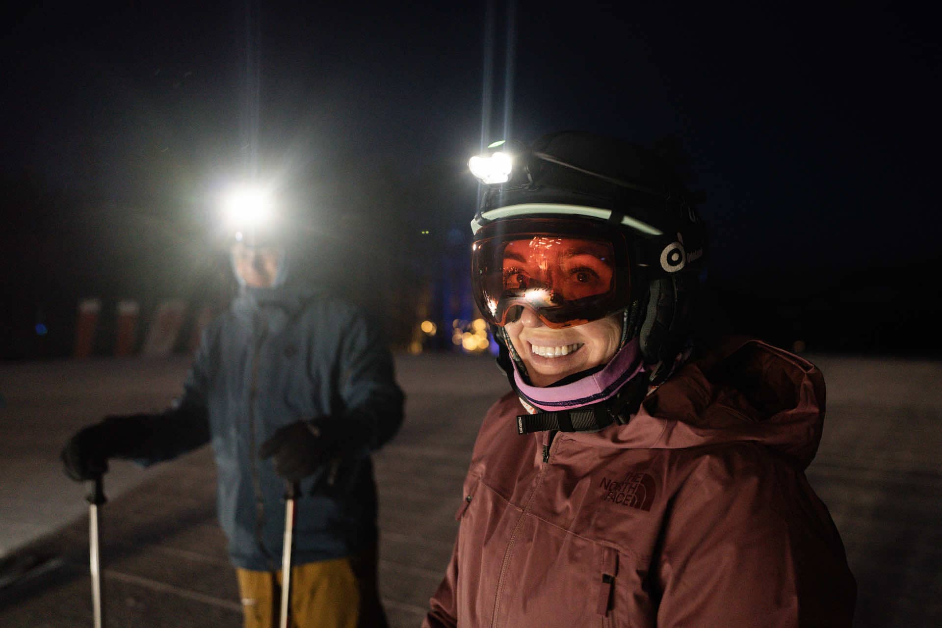 Headlamp Night Skiing Group