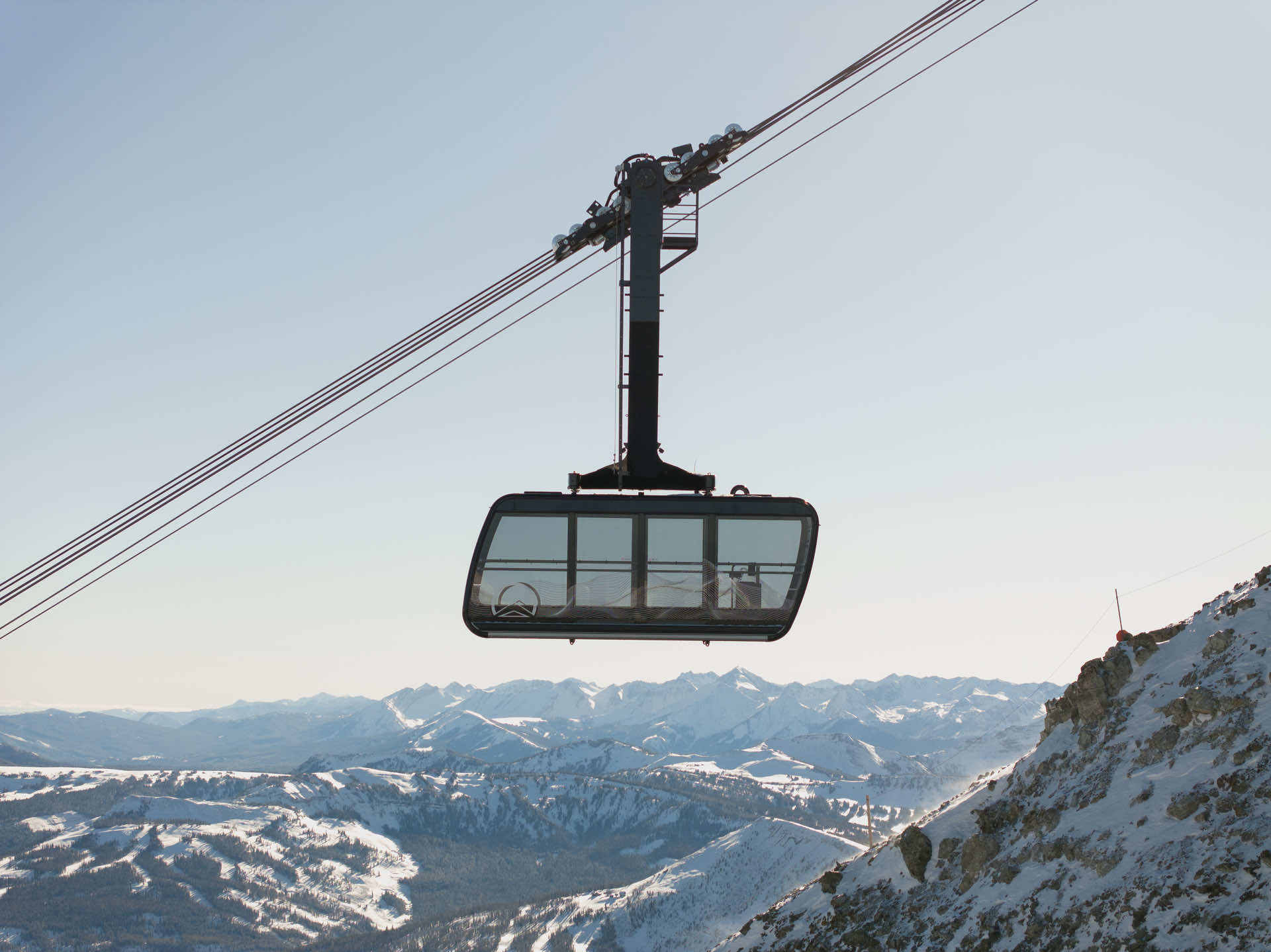 The New Lone Peak Tram hangs above Lone Mountain